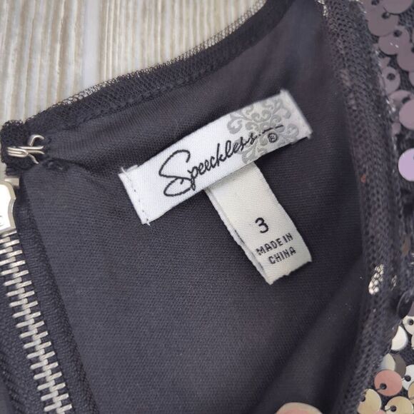 Speechless Teen Juniors Size 3 Black Silver Sequin Party Sleeveless Dress - Picture 5 of 10